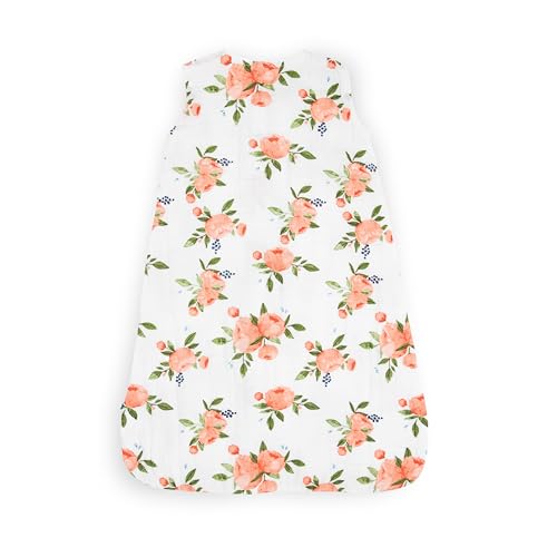 Image of Little Unicorn 18-24 Month Premium Muslin Sleep Sack 1.1 TOG | Soft & Breathable Muslin Cotton for safer sleep | 2 way zipper (Watercolor Roses)