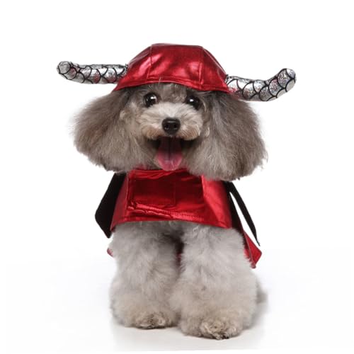 Disfraz durable para perro tamaño mediano color rojo miniatura 6