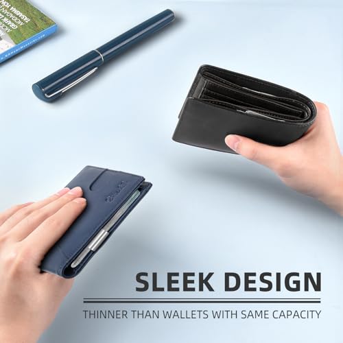 Image of Zitahli Slim Wallet for Men,RFID Blocking Leather Bifold with Money Clip | Minimalist Front Pocket Design, Holds 12 Cards, RFID Protection, Gifts for Men on Birthdays, Father's Day, and Christmas