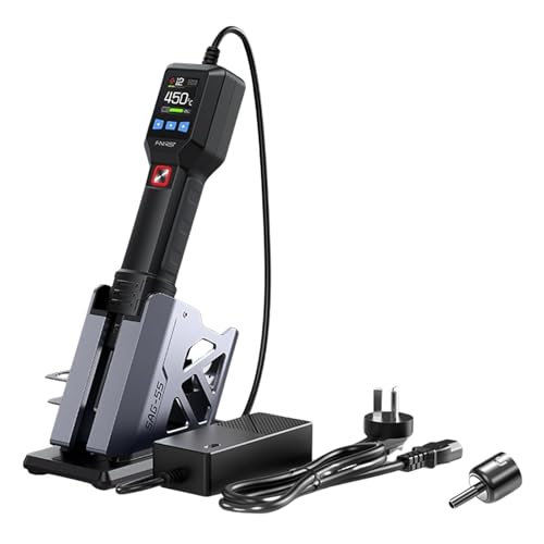 DEWIN Pistola de Aire Caliente con Pantalla Digital, 550W Pistola de Calor de Aire Caliente 20 Velocidades de Viento, 100°C-450°C Decapador Aire Caliente con Boquillas y Soportes,para Soldar y Reparar