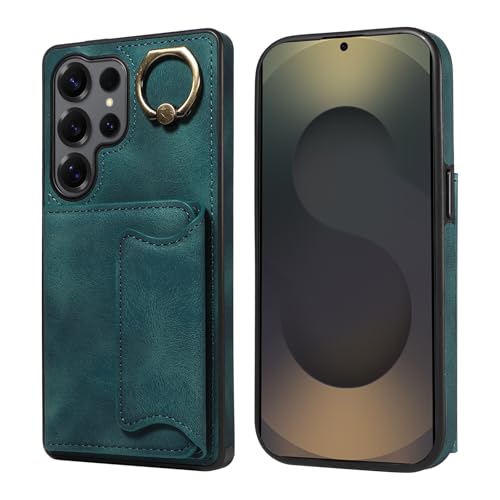Housse Galaxy S25 Ultra verte pour actifs avec béquille et double fermoir magnétique sûr