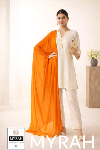 Image of MYRAH Chiffon Solid Casual Daily Use Dupatta For Women's & Girls Length - 2.50 Meter