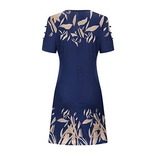 Vestido feminino sem mangas borboleta floral vestido feminino gola redonda praia recorte havaiano ve