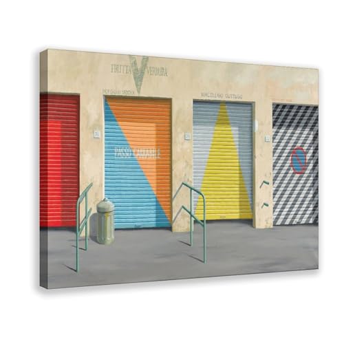 Impression sur toile contemporaine façade urbaine et décoration murale bureau