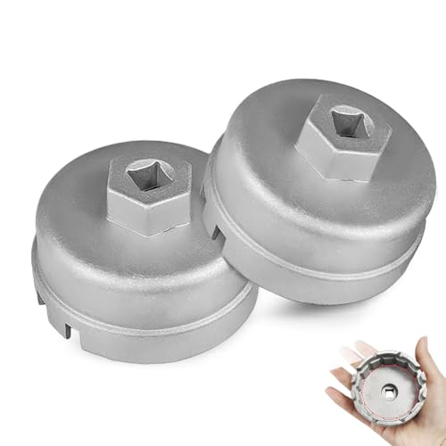 SNSYGN 64.5mm Oil Filter Removal Tool, 2 Pcs 14 Flutes Aluminum Alloy Heavy Duty Car Oil Filter Wrench Cap Removal Tool for Toyota Lexus