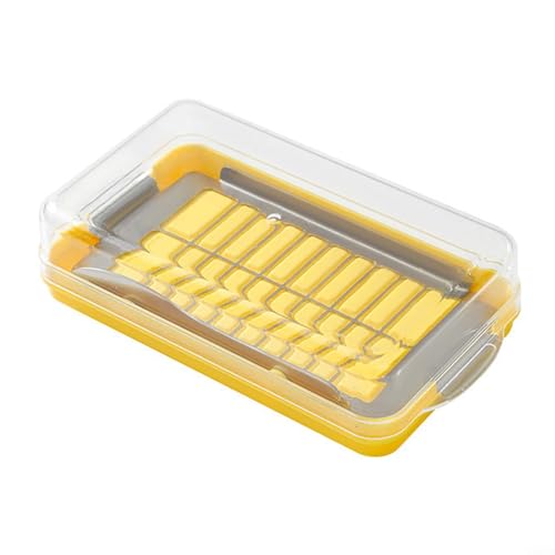 Práctico recipiente de queso para mantequilla con tapa de bloqueo y diseño de fácil transporte (S)