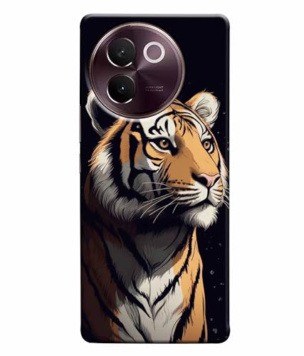 Image of Tiger Faces Animal Printed Hard Back Case Cover & Compatible for Vivo V30E 5G | V2339 (Multicolor) - D1807