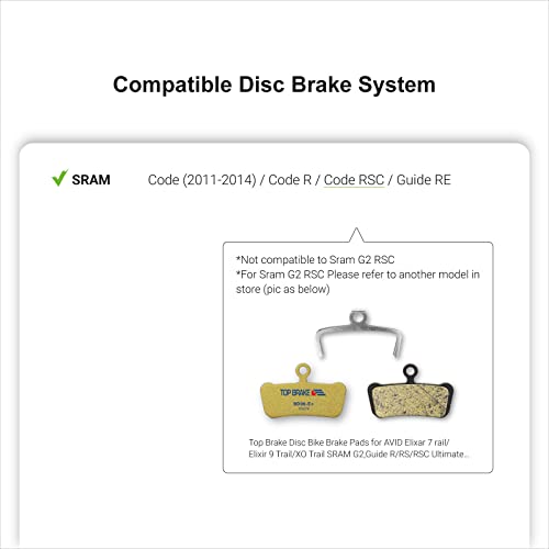 Image of TOP BRAKE Disc Bike Brake Pads Compatible with SRAM Code R RE RSC, DB8, Motive, AVID | MTB eMTB Downhill Trail All Mountain Enduro Cycling | 2026 iF Design Award