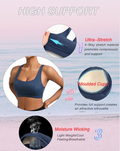 Image of RUNNING GIRL Sports Bras for Women, Molded Cup High Impact Sports Bra Workout Bras for Women High Support Racerback