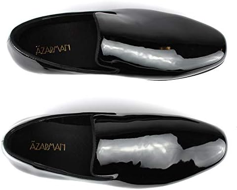 ÃZARMAN Men's Plain Patent Leather Tuxedo Slip On Dress Shoes Review | Image 3