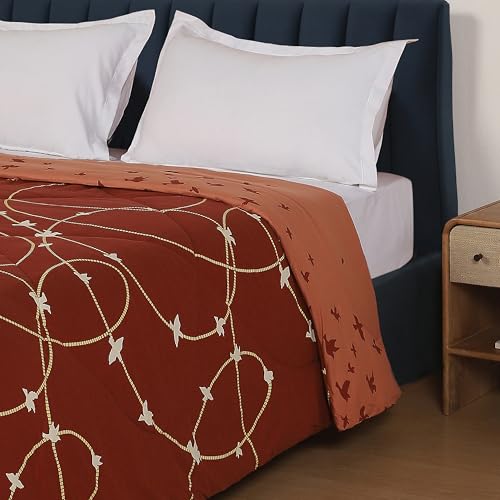 Image of United Colors of Benetton Reversible Comforter - Queen /Double Bed (254 x 229 cm), 150 GSM, Ultra-Soft Microfiber, Lightweight AC Blanket & All-Season Quilt