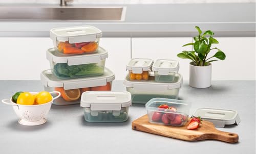Image of LocknLock Nestopia Airtight Food Storage Container Set Combo - 230ml, 500ml, 920ml, 1600ml, 2700ml (Set of 5) with Lid, Leakproof, Stackable Design, BPA-Free Microwave Freezer Dishwasher Safe