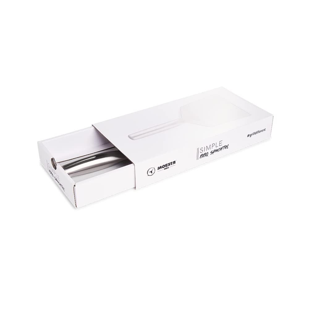 Moesta BBQ 19504 Simple BBQ Spachtel - 58 cm - aus Edelstahl für Feuerplatten-Grills - Barbecue Zubehör zum Burgergrillen