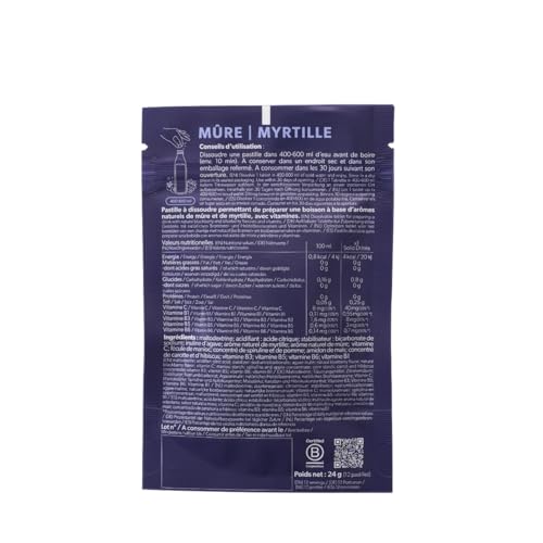 Qwetch Solid Drinks – Brombeere & Blaubeere – Vitamine C & B – 12 Tabletten