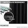 PONY DANCE Shading Blackout Curtains - Block Out Thermal Curtains for Bedroom Shades Eyelet Top Wide Window Covering for Kitchen Halloween Decor, 66 Inch Width by 63 Inch Depth, 2 Panels, Black #5