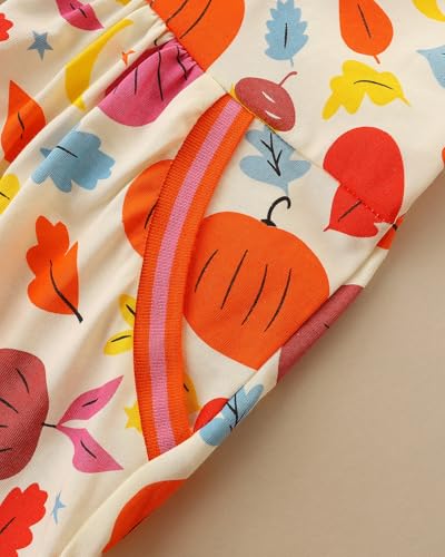 Image of Hongshilian Little Girls Cotton Casual Dress Cartoon Print T-Shirt Short Sleeve Skirt Dresses