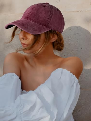 Image of Edoneery Men Women Baseball Cap-Low Profile Adjustable Washed Cotton Golf Dad Hat