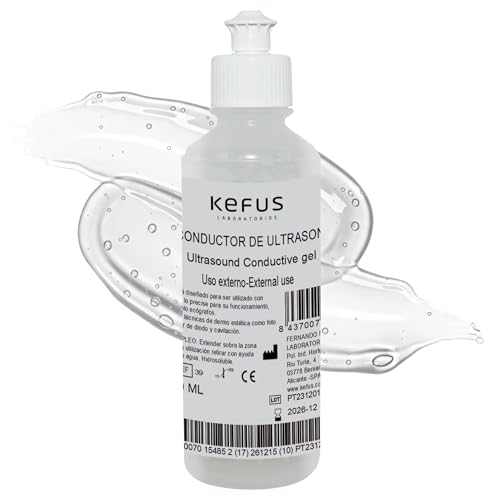 Gel conductor ultrasonidos, radiofrecuencia facial, corporal indicado para depiladora laser, depiladora luz pulsada, electro estimulador muscular, escuchar latido fetal, luz pulsada depilación 250ML
