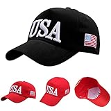 Casquette Baseball Homme Eté Vintage Rétro Réglable Unisexe USA Chapeau de Soleil Brodé Sport pour Vélo Randonnée Pêche (Black, One Size)