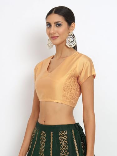 Image of studio rasa Women's Silk Blend Stretchable Blouse for Festive Wedding Party