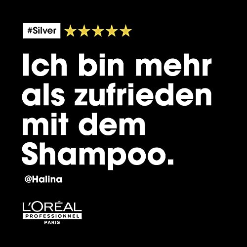 Foto von L'Oréal Professionnel Anti-Gelbstich Haarshampoo für weißes, graues & blondiertes Haar, Violett-Pigmente, Serie Expert, Silver Shampoo, 300 ml