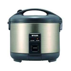 Tiger JNP-S10U Silver Stainless Steel Electronic Rice Cooker and Warmer 5.5 Cups