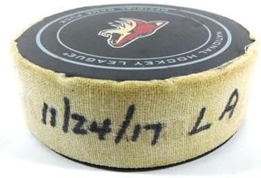 2017 Arizona Coyotes vs. Los Angeles Kings Game Used Puck 11-24-17 AA0023124 - NHL Unsigned Game Used Pucks