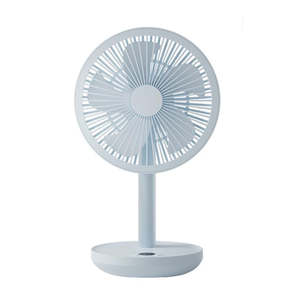Aundhegrtt Quiet Table Fan 4000mAh Oscillating Desktop Fan USB Rechargeable 5 Wind Speeds Adjustable Portable Cooling Device B
