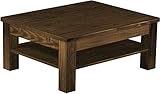 antike tischplatte restaurieren Wohnzimmertisch90x73 cm - Höhe 45 cm - Model Rio Classico - 33 mm dicke Tischplatte mit massiven 85x85 mm Tischbeinen - Beinfreiheit 34 cm - einfache Montage, Ablagefach in Wunschhöhe montierbar
