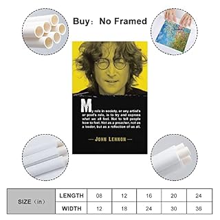 John Lennon (2) Poster rétro vintage imprimé sur toile pour chambre à coucher, salon, décoration murale 20 x 30 cm - Les Beatles, Paul McCartney, John Lennon, RIngo Starr, George Harrison John Lennon (2) Poster rétro vintage imprimé sur toile pour chambre à coucher, salon, décoration murale 20 x 30 cm – Image 2