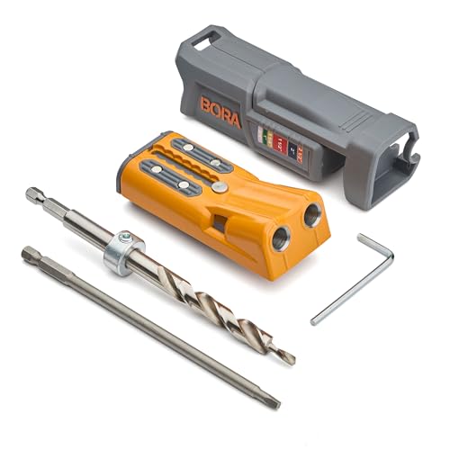 BORA Pro Compact Pocket Hole Jig, Auto Adjusting Drill Guide, Durable Pocket Hole Jig Kit for Woodworking & Tight...