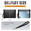 Eshow Men's Leather Clutch Bag Wristlet Bag Clutch Purse Handbags Synthetic Leather Bags with Wrist Strap Zip Closure 11.5 Inch for Business Travel Work #1