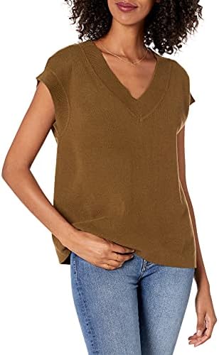 The Drop Women's Zhen Knitted Vest, Military Olive, M