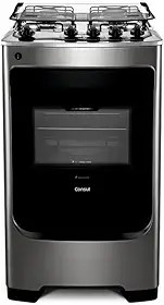 Fogão Consul 4 bocas cor Inox com acendimento automático - CFO4NAR BIVOLT