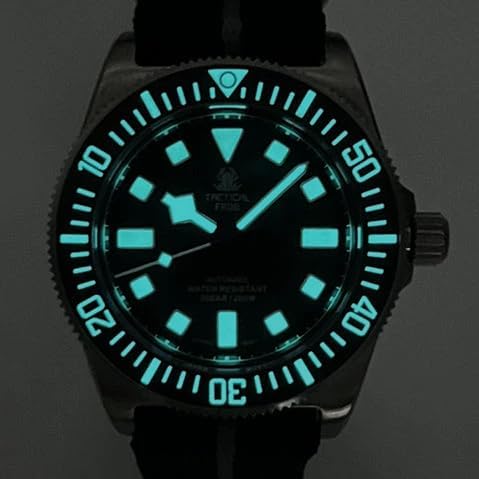 ibenifit Tactical Frog 42mm FX-Diving Titanium Dive Watches for Men, Automatic NH35 Movement, 200M Water Resistant, Sapphire Crystal, Fabric Strap, Luminous Waterproof Watch — view 4
