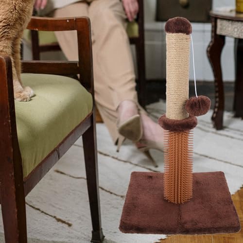 Rascador para gato con poste resistente y plataforma miniatura 4