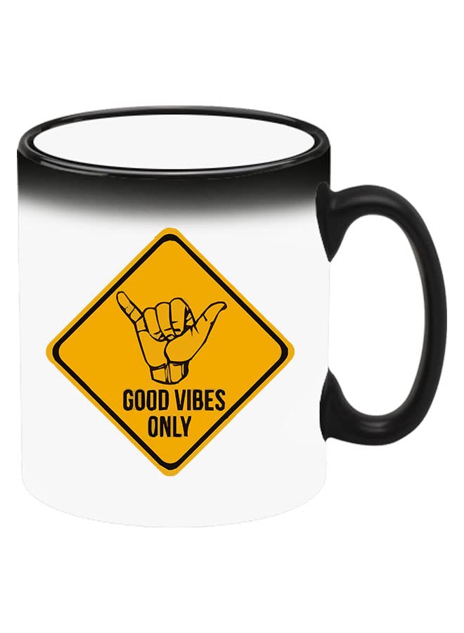 Colour Changing Heat Sensitive Magic Mug - Add Hot Tea or Coffee Good Vibes For Home Office Gift Kids Men Women