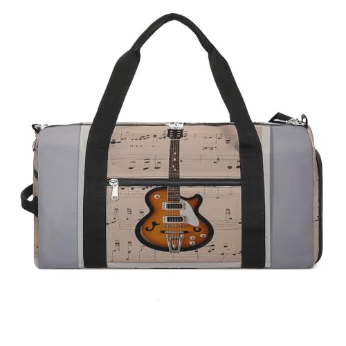 Sac de sport guitare musicale anti-odeur avec poche à chaussures étanche gym