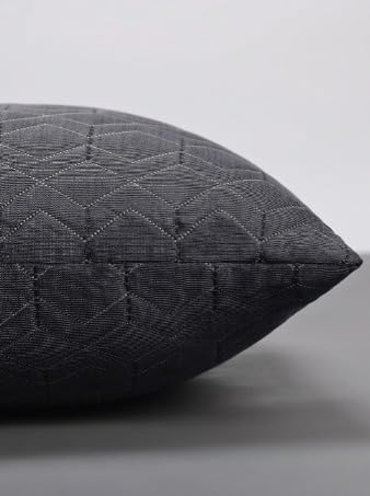 Image of Y & A'M Grey Embroidered Cushion for Sofa & Chair | Elegant Decorative Home Decor Accent with Soft Comfortable Design | Stylish Living Room Bedroom Seating Accessory | 16 x 16 Inch (Grey-emboridry, 1)