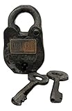 Prison Lock Padlock Antique-Finish w/Keys Alcatraz Prison