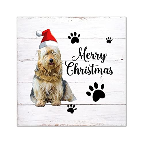 Panneau bois Corgi de Noël déco murale vintage pour égayer un mur vide