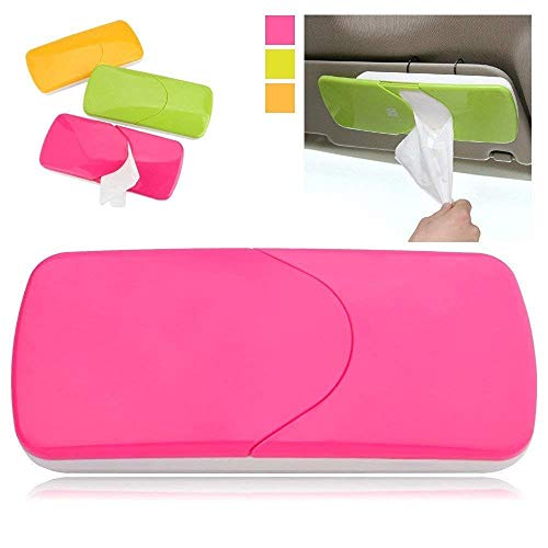 Image of Auto Accessories Car Sun Visor Tissue Box Paper Napkin Holder with Tissue (Multicolour)