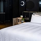 JOOSING Duvet Covers Queen Size White Striped Duvet Sets Egyptian Cotton Percale Cotton 200TC...