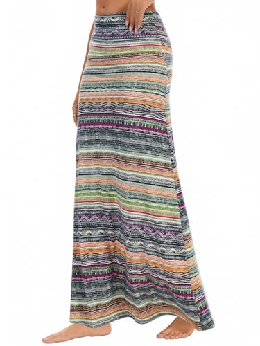 Women’s Casual Soft Foldover High Waist Maxi Long Skirt Versatile Dress4