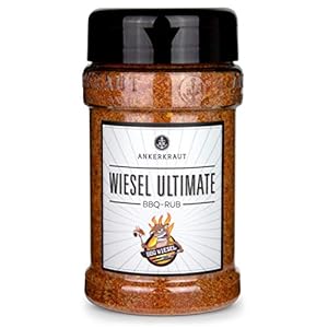 Ankerkraut Wiesel Ultimate, leicht scharfe BBQ Rub Gewürzmischung zum Grillen, 260g im Streuer