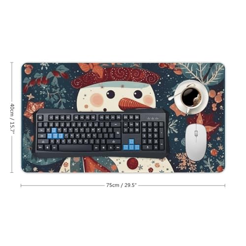 Tapis de souris de jeu bonhomme de neige patchwork imprimé maison