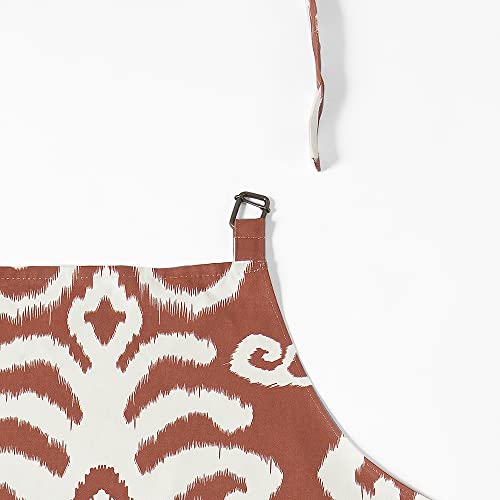 Image of HPD Half Price Drapes Aprons for Men Women with Large Pockets Adjustable Unisex PRTW-D38B-AP Srilanka Printed Cotton, 27 X 34 Inch, Srilanka Rust