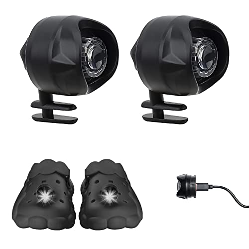 OneNine Headlights for Croc Shoes, 2Pcs Croc Lights Shoe with USB Rechargeable, IPX5 Waterproof with 3 Light Modes Shoes Lights Charms for Dog Walking, Handy Camping, Suitable for Adults Kids