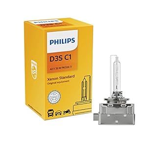 Philips Automotive Lighting D3S Authentic Xenon HID Headlight Bulb with 4200K Intense White Light, Fits Select High Beam and Low Beam Positions, 1 Pack