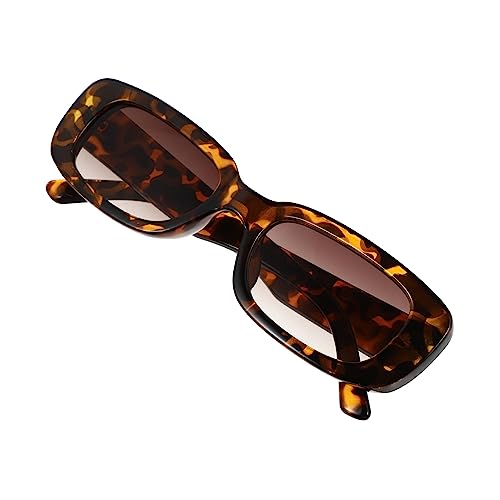 Gatuida 1pc Square Leopard Frame Sunglasses for Adults Fashionable Eyewear for Beach Parties Street Photography and Outdoor Activities UV Protection and Comfortable Nose Pads